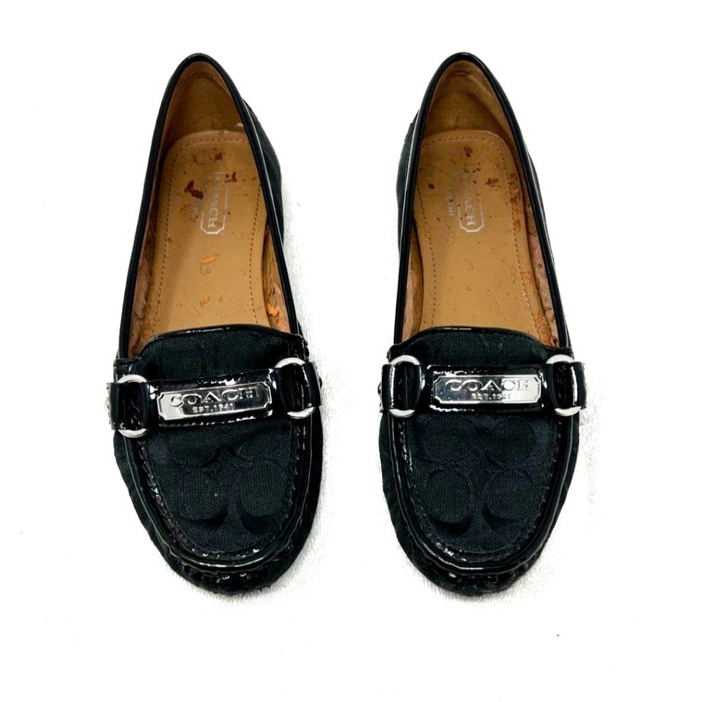 COACH black slip on shoe with logo and buckle size 7 - Picture 1 of 9